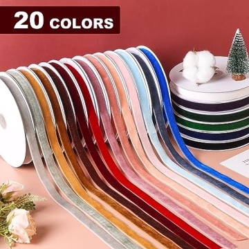 Ewaymado Burgundy Velvet Ribbon for Gift Wrapping and Decor