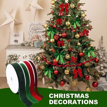 Ewaymado Burgundy Velvet Ribbon for Gift Wrapping and Decor