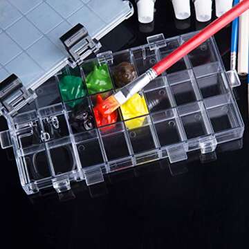 joybest Watercolor Palette Box 24-Well Paint Palette Box Airtight Leak Proof Travel Palette Case for Watercolors Half Pans, Acrylic, Gouache and Oil Paint