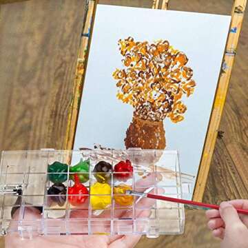 joybest Watercolor Palette Box 24-Well Paint Palette Box Airtight Leak Proof Travel Palette Case for Watercolors Half Pans, Acrylic, Gouache and Oil Paint