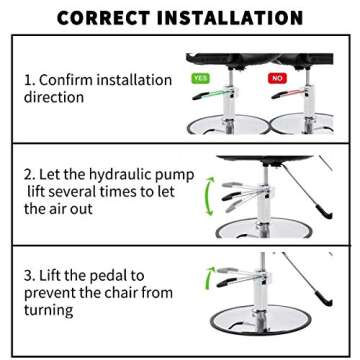 Salon Barber Hydraulic Hairdresser Styling Chairs, 360° Rolling Swivel Shampoo Salon Equipment w/Professional Grade Steel Frame & Hydraulic Pump, Shampoo Barbering Chair for Hair Stylist Women Man