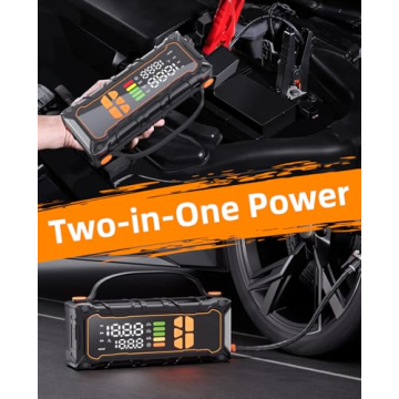 Jump Starter with Air Compressor - 4000A 12V Battery Jumper Starter Portable (7.0L Gas/ 6.0L Diesel)...