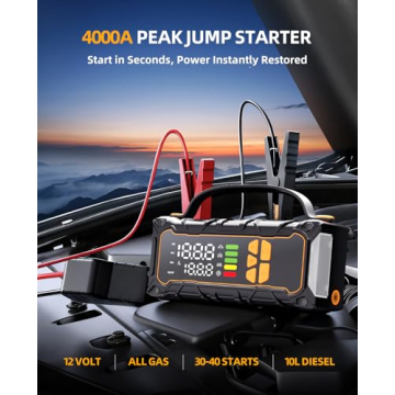 Jump Starter with Compressor - 4000A Battery Starter