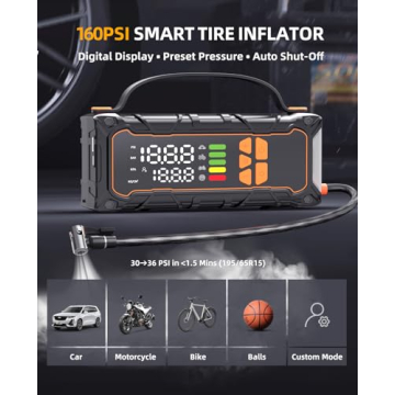 Jump Starter with Compressor - 4000A Battery Starter