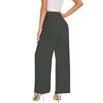Bnycuml Women's High Waisted Casual Straight Trousers