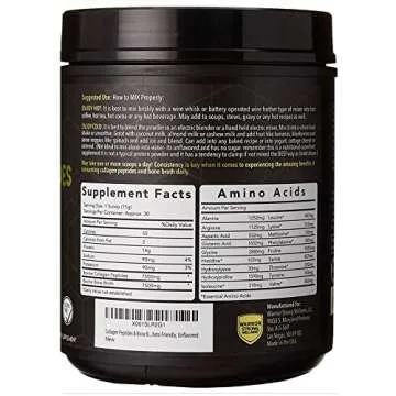 Warrior Strong Wellness Premium Collagen Peptides Bone Broth Powder: Grass Fed Hydrolyzed Collagen B...