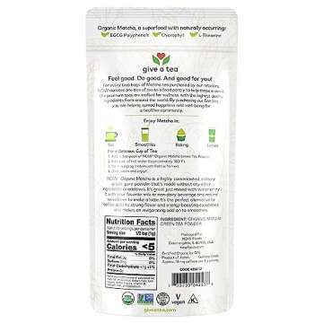 NOW Foods, Certified Organic Matcha Green Tea Powder, Non-GMO Project Verified, 3-Ounce