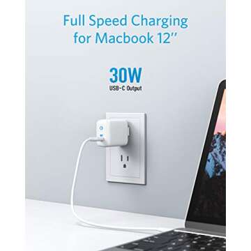 USB C Charger, Anker 30W PIQ 3.0 USB-C Fast Charger Adapter, PowerPort III Mini Compact Charger for iPad/iPad Mini, for iPhone 14/14 Plus/14 Pro/14 Pro Max/13, Pixel, Galaxy, and More