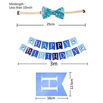 Dog Cat Boy Cute Birthday Bandana Hat Banner Party Supplies Kit Dog Bow Tie Scarf Birthday Party Sup...