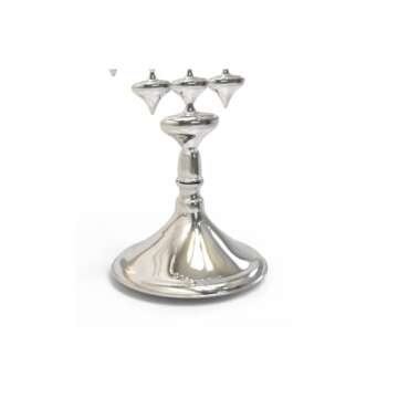 Two-Sided Modern Sterling Silver Hanukkah Menorah with Dreidel Design, Modern silver menorah, Unique...