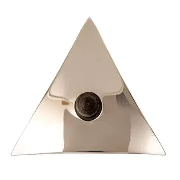 Bloomingville Metal Taper Holder - Triangular Design Nickel Finish