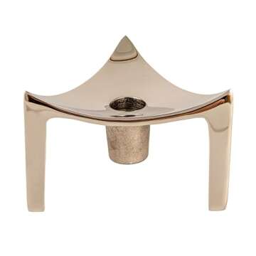 Bloomingville Metal Taper Holder - Triangular Design Nickel Finish