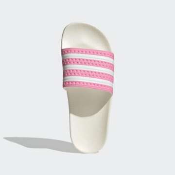 adidas Originals Women's Adilette Slide Sandal, Bliss Pink/FTWR White/Off White, 8