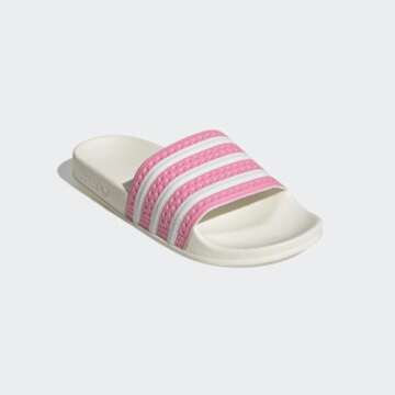 adidas Originals Women's Adilette Slide Sandal, Bliss Pink/FTWR White/Off White, 8