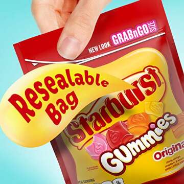 STARBURST Original Gummies Candy, 8-Ounce Grab N Go Size Resealable Bag