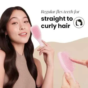 Tangle Teezer Ultimate Detangler Hairbrush, Eliminates Knots & Reduces Breakage, Mini Hair Brush for Travel, Small Hands & All Hair Types, Millennial Pink