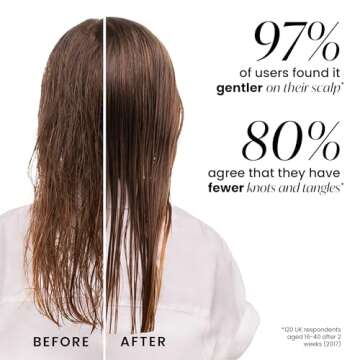 Tangle Teezer Ultimate Detangler Hairbrush, Eliminates Knots & Reduces Breakage, Mini Hair Brush for Travel, Small Hands & All Hair Types, Millennial Pink