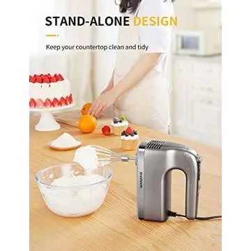 SHARDOR Hand Mixer - 350W Electric Mixer with Storage