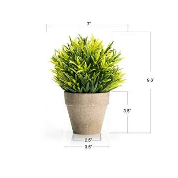 Velener Artificial Grass Potted Plant - Emerald Green Home Decor, Pumpkin Topiary Outdoor & Indoor Fall Plants Home Decor Accents, Coastal Kitchen, Countertops, Classroom, Farmhouse Christmas Decor