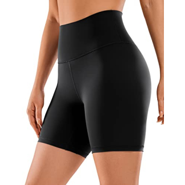 CRZ YOGA Women's Naked Feeling 6-Inch Biker Shorts - High Waist Yoga & Gym Spandex Shorts in Black -...