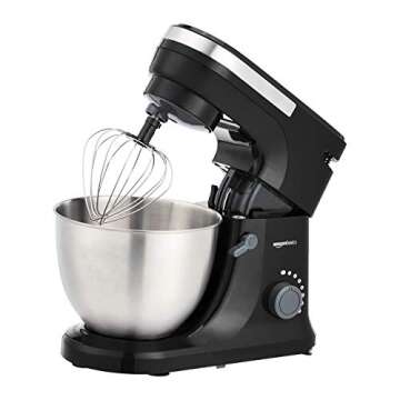 Amazon Basics Multi-Speed Stand Mixer with Attachments, Black