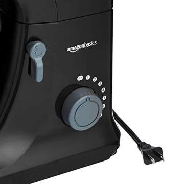 Amazon Basics Multi-Speed Stand Mixer with Attachments, Black