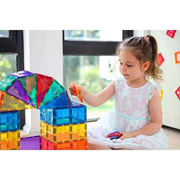 MEGAGONTILES Premium Magnetic Tiles, MEGA Magnet Tiles Set, STEM AUTHENTICATED, Magnetic Blocks, Magnetic Toys, Magnetic Building Blocks, Toddler Boys Girls 3-10 Year Old