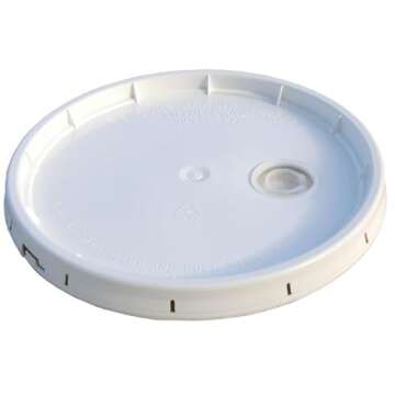 Encore Plastics 201219 Durable White 5-Gallon Pail Lid with Plug for Secure Sealing