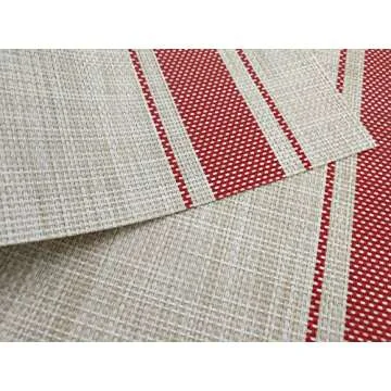 Tennove Placemats Set of 6, Washable Placemats PVC Cross Weave Woven Vinyl Table Mats for Kitchen Dining Table Decoration(E1)