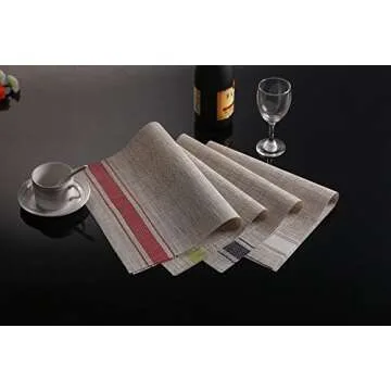 Tennove Placemats Set of 6, Washable Placemats PVC Cross Weave Woven Vinyl Table Mats for Kitchen Dining Table Decoration(E1)