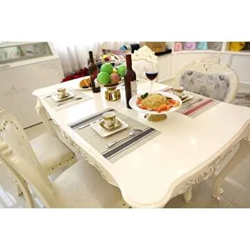 Tennove Placemats Set of 6, Washable Placemats PVC Cross Weave Woven Vinyl Table Mats for Kitchen Dining Table Decoration(E1)