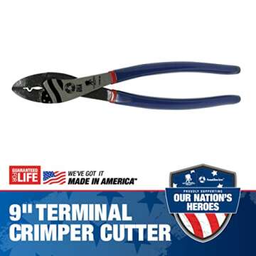 Southwire Made In America Terminal Crimper And Wire Cutter, 9" Terminal Crimper/Cutter (TCC9D-US)