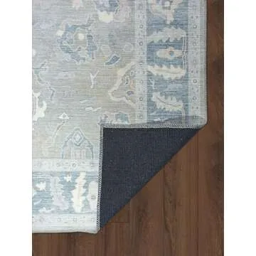 Modern Oushak Rug, Vintage Turkish Grey Oriental Antique Inspired Area Rugs, Luxury Washable Living Room Bedroom Home Nursery 5'9 x 8'9