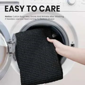 EARTHALL Woven Runner Rug 2x8 Ft Washable Runners for Hallways Cotton Non Slip Rubber Backed Kitchen Runner Braided Indoor Floor Carpet for Entryway, Hallway, Kitchen, Bedroom, Black/Grey