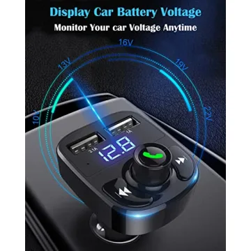 Bluetooth FM Transmitter Dual USB Car Charger Smartphones