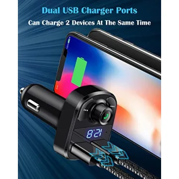 Bluetooth FM Transmitter Dual USB Car Charger Smartphones