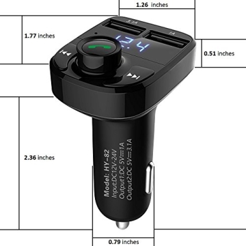 Bluetooth FM Transmitter Dual USB Car Charger Smartphones