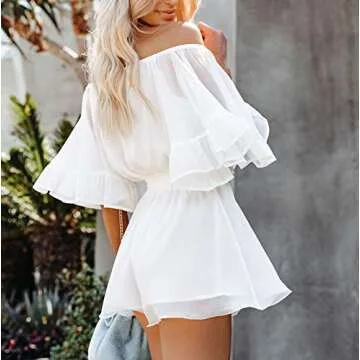Fixmatti Off The Shoulder Summer Romper for Women