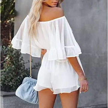 Fixmatti Off The Shoulder Summer Romper for Women