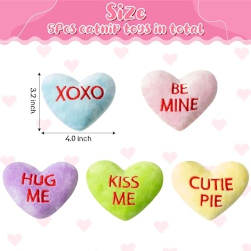 Valentine's Day Catnip Heart Toys for Kittens and Cats