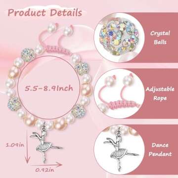 Dance Bracelet as Dancer Gifts for Girls, Adorable Birthday Gifts for Dancers as Girls Dance Stuff, Sparkly Dance Accessories as First Dance Recital Gifts for Girls Daughter Nephews from Sereney