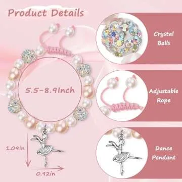Dance Bracelet as Dancer Gifts for Girls, Adorable Birthday Gifts for Dancers as Girls Dance Stuff, Sparkly Dance Accessories as First Dance Recital Gifts for Girls Daughter Nephews from Sereney