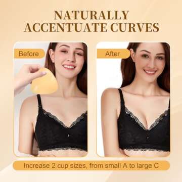 Double Sided Sticky Bra Inserts Reusable Push Up Lift Self Adhesive Bra Pads for Bikini Swimsuit Sports Strapless Bra