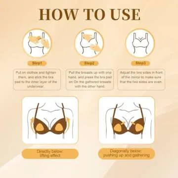 Double Sided Sticky Bra Inserts Reusable Push Up Lift Self Adhesive Bra Pads for Bikini Swimsuit Sports Strapless Bra