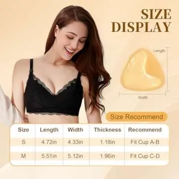 Double Sided Sticky Bra Inserts Reusable Push Up Lift Self Adhesive Bra Pads for Bikini Swimsuit Sports Strapless Bra