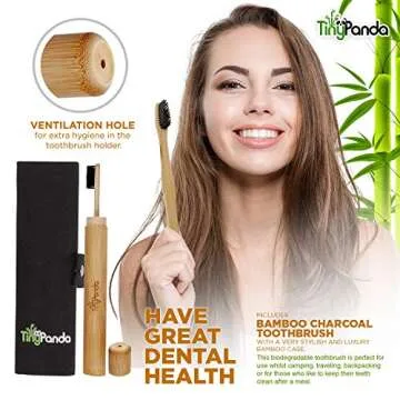 Bamboo Utensils | Bamboo Travel Cutlery Set | Reusable Utensils With Case | Camping Utensils To-Go | Bamboo Flatware Set | Travel Utensil Set | Eco Friendly Zero Waste Fork Spoon Knife Set Tiny Panda