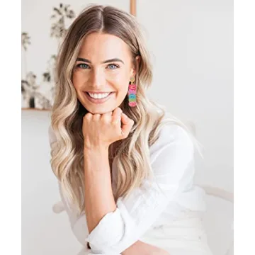 Teacher Earrings for Women Beaded Teacher Drop Earrings Delicate Rhinestone Letter FRI-YAY Books Dangle Earrings Colorful Teacher Appreciation Gift (BOOKS MAGIC)