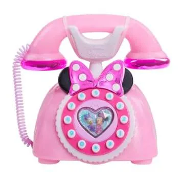 Disney Junior Minnie Mouse Ring Me Rotary Phone with Lights and Sounds, Pink, Kids Toys for Ages 3 Up by Just Play