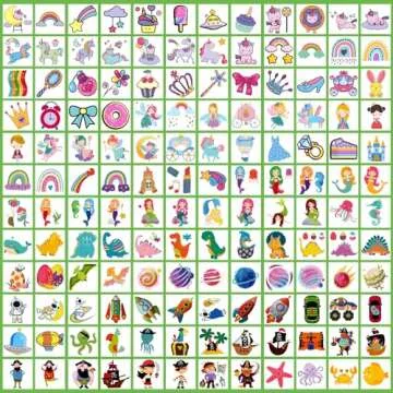 Partywind 408 PCS Kids Tattoos for Party Supplies, Individually Wrapped Sheet Temporary Tattoos Stickers for Kids Goodie Bag Stuffers, Fun Birthday Party Favors