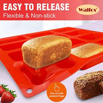 Walfos Silicone Mini Loaf Pan - Versatile & Non-Stick Baking